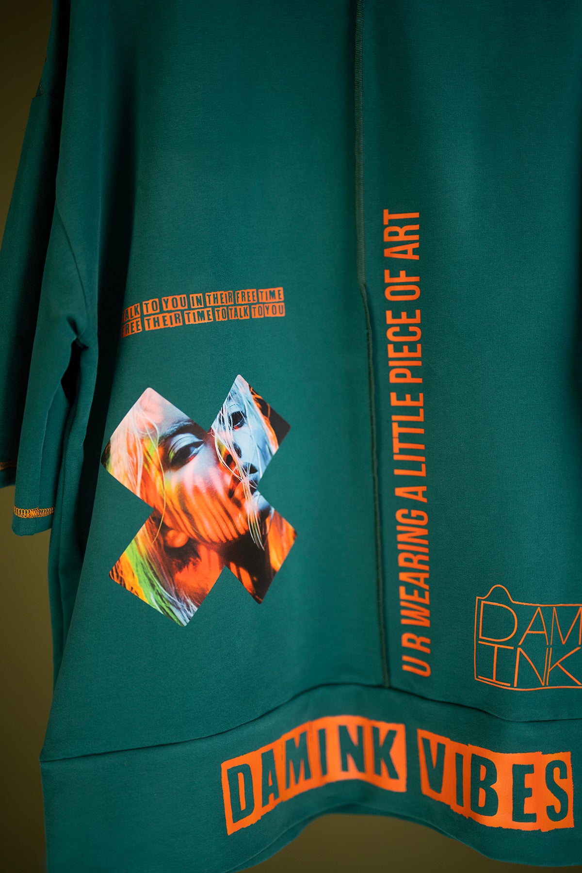X POCKET OVERSIZED GREEN T-SHIRT