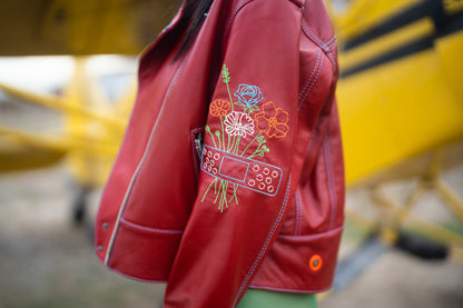 LOVE HURTS RED LEATHER JACKET