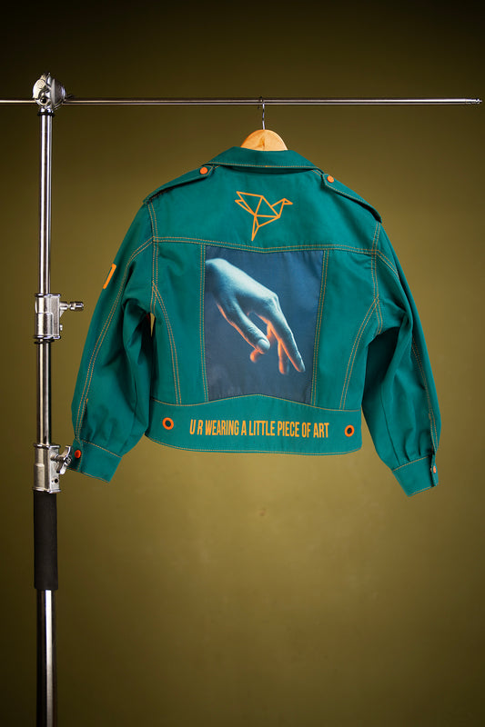 EVE TURQUOISE BIKER JACKET