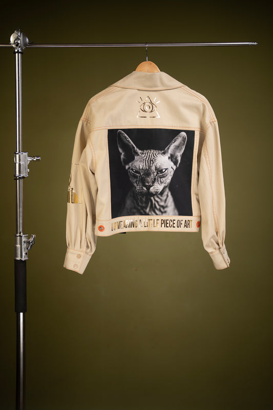 SPHYNX BEIGE BIKER JACKET