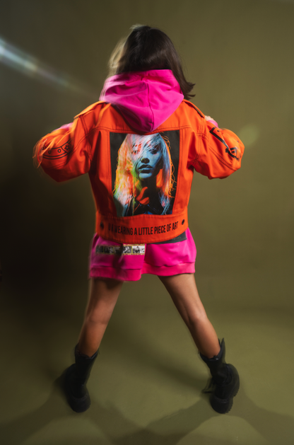 NEON ORANGE BIKER JACKET